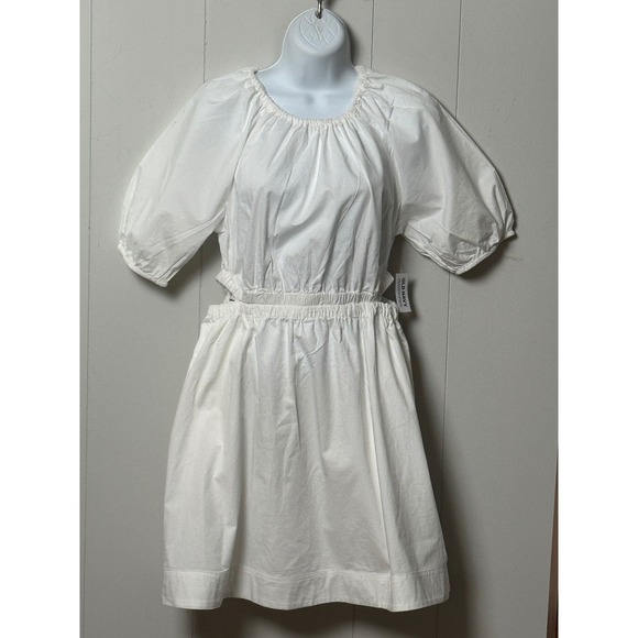 Old Navy Dresses & Skirts - NWT Old Navy Women's White 100% Cotton Puff Sleeve Cut-Out Mini Dress Size Small